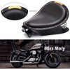 Black Leather Motorcycle Rivet Bobber Solo Seat Spring Base Plate