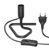 ledscom.de TRIN Table Lamp/Lamp Holder/Triangle Base Switch, Aluminium, Black, 1x