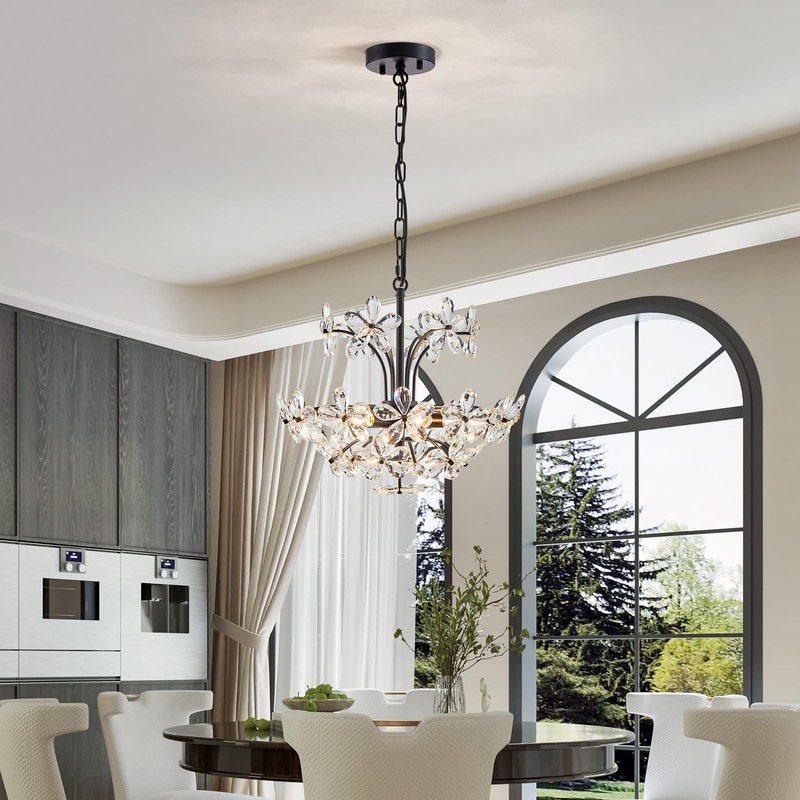 WUZUPS Crystal Chandelier Pendant Flushmount Ceiling Light Modern Lighting Fixture