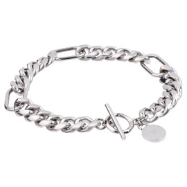 Lion Heart LH-1 Comfort Chain Bracelet, Surgical Stainless Steel (Hypoallergenic), Men's (Includes Pouch), Direct Management, Cut Kihei, Stainless Steel