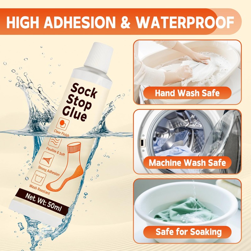 Sock Stop Glue 2 Pack – Transparent Anti Slip Sock