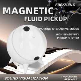 Ferrofluid Sound Visualizer, Rhythm Lamp, Magnetic Liquid, Sound Partner, Dancing, Ferrofluid Visual Music Mate, Desktop Decoration (White)