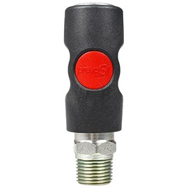 Prevost 1/2" MNPT Truflate Safety Coupling Male Coupler Push Button USI081253