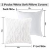 White Boho Pillow Covers 18x18in HADEEONG Set of 2 Faux