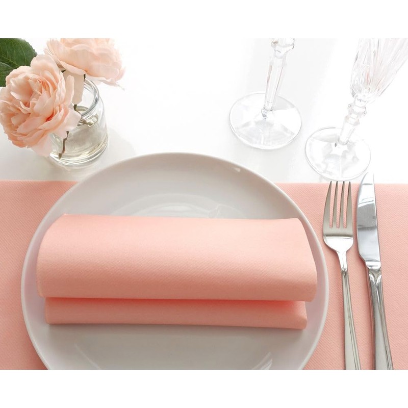 50 Apartina Napkins Fabric-Like Airlaid, Plain, Peach, Size 40 x