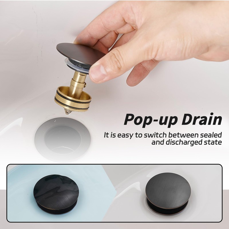BWE Oil Rubbed Bronze One Piece Bathroom Vessel Sink Drain