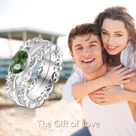 POPLYKE Sunflower Fidget Rings for Anxiety 925 Sterling Silver Spinner Rings for Women Anti Stress Mood Rings Gifts, Sterling Silver