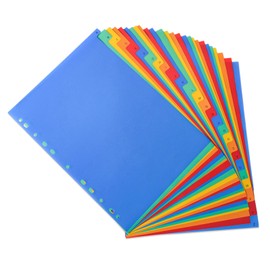 suaywo File Dividers A4 Folder Dividers Letter A-Z Dividers Binder Dividers A4 File Dividers for Ring Binders Multicolor Index Separator Suitable for Standard 2-Hole/3-Hole/4-Hole/11-Hole Binders