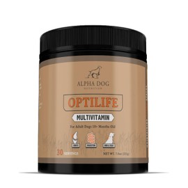 OptiLife Dog Multivitamin Powder - Adult Dog Multivitamin with Probiotics, Allergy Support, Joint Support, Skin & Coat Support - Dog Vitamins and Supplements - Multivitamin for Dogs (30 Servings)