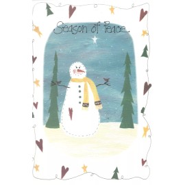 Christmas Card, Season of Peace, Snowman, Dayspring Joyfully Yours Unused
