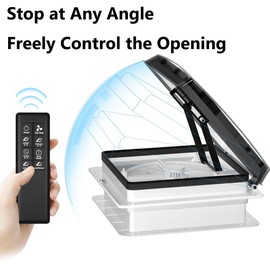 2012 Air Max 14" Vent RV Roof Vent Reversible Exhuast Fan, Ultra Low Sound RV Air Ventilation Ceiling Fan 12V Remote with Rain Sensor