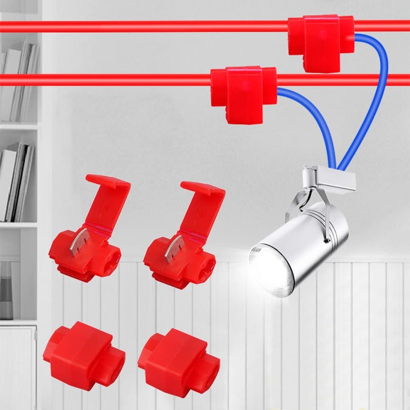 100 Pcs Lock Wire Connectors Blue Quick Splice Connector Terminals