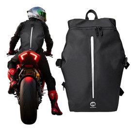 Moman Motorcycle Helmet Bag, B2R Reflective Motorbike Helmet Backpack Waterproof Helmet Storage Large Capacity Laptop Rucksack Hiking Backpack for Travel Riding Motorcycle Bicycle Basketball