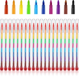Outus 30 Pcs Stackable Pencils Bulk Colored Pencils Valentine's Day Interchange Gifts Party Favors DIY Rainbow Pencil for School Office Birthday Party, 10 Colors