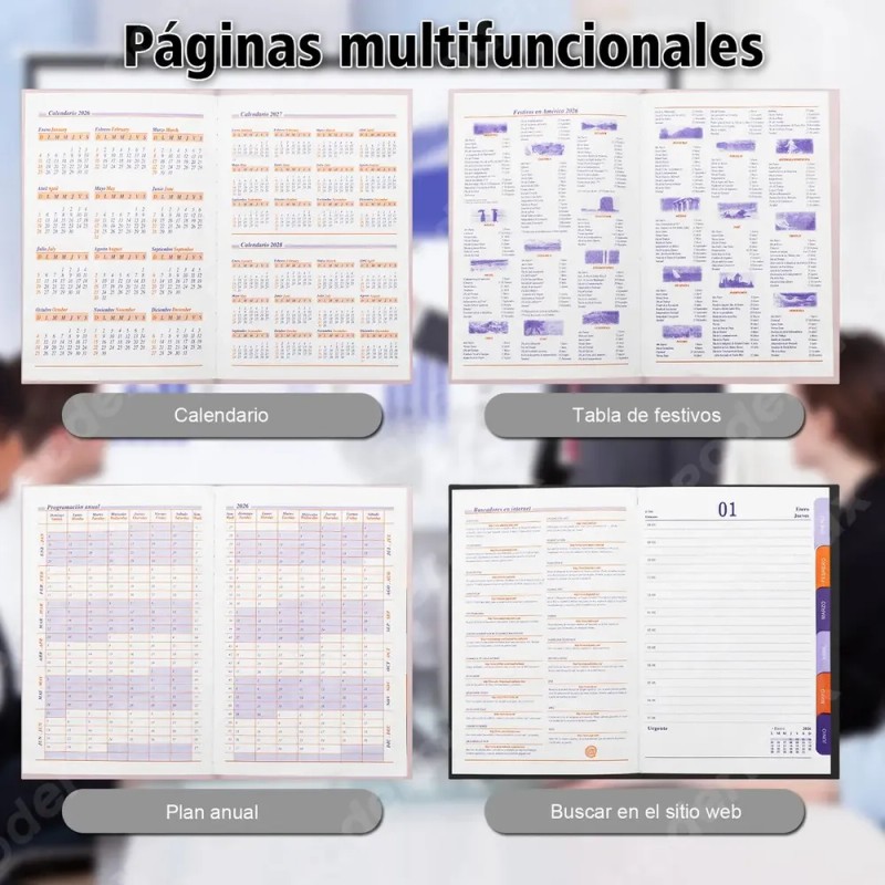 Agenda Diaria Semanal Ejecutiva Escolar Personal 2026