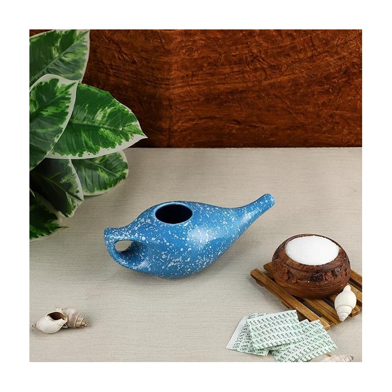 Ceramic Neti Pot, Premium Handcrafted Durable, Dishwasher Safe 225 Ml.