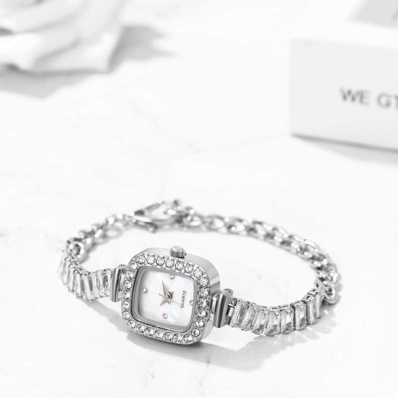 Avaner Women's Square Wrist Watches: Ladies Elegant Rhinestones Slim Strap
