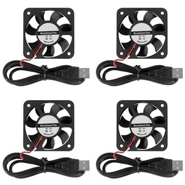 UMLIFE- Ventilador de 50 mm, 5 V, USB, sin escobillas, Ventilador de CC sin escobillas, 4 Paquetes de Velocidad, 4200 RPM, para reemplazo de la Serie de Electro- 5 V USB (5010), 4PCS