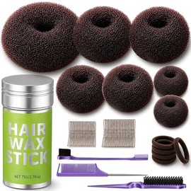 7 piezas de moños de ballet marrones en 4 tamaños, máquina para hacer moños para mujeres, donas para el cabello
