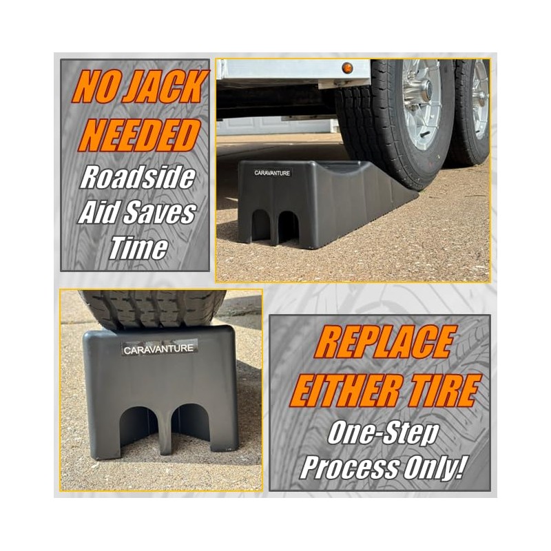 CARAVANTURE Flat Tire Changing Ramp – Heavy Duty Roadside Aid