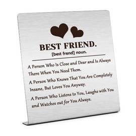 Friendship Gift for Woman Men Inspirational Desk Decor Gifts for Friend Best Friends Gifts for Besties Men Long Distance Relationship Gifts Plaque Sign Desk Decor True Friends Gifts Birthday Gifts