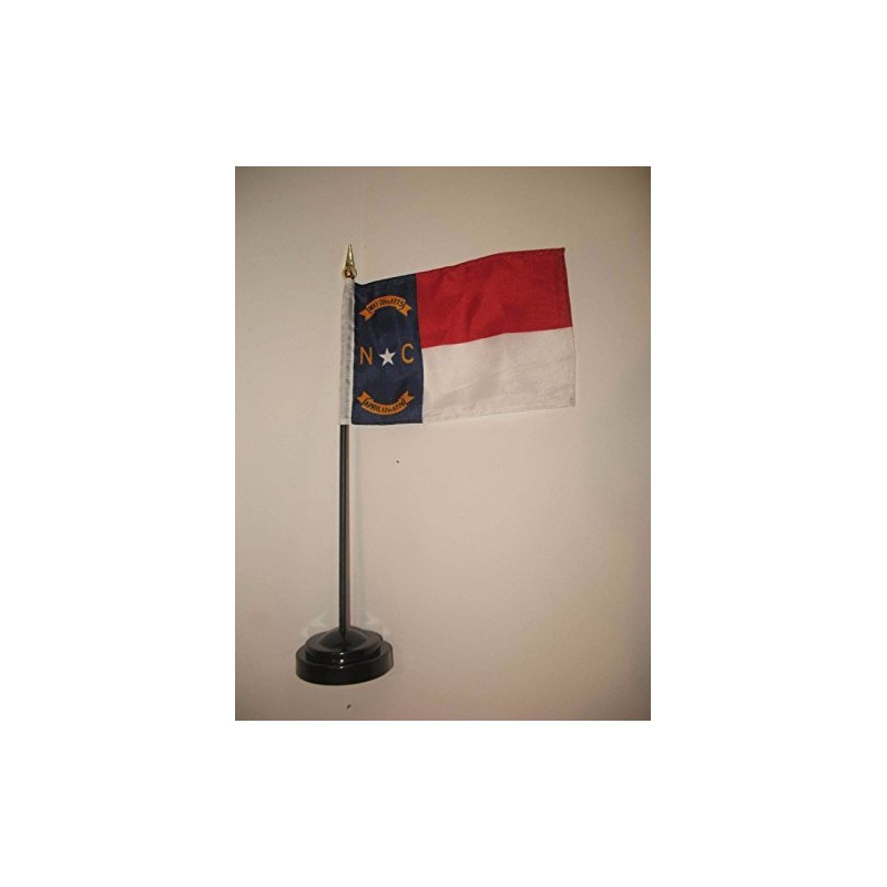 4"x6" North Carolina State Flag Desk Set with Black Base