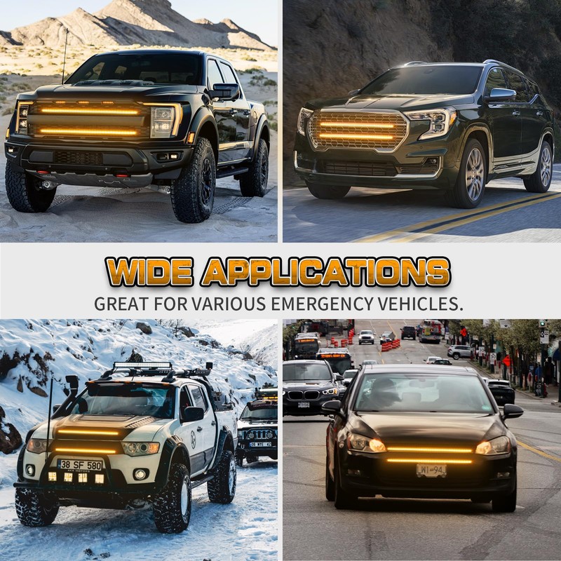 XRIDONSEN 2PCS 24 inch Truck Grill Strobe Lights Strip 288