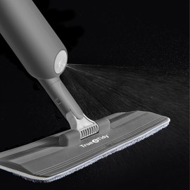 True & Tidy Multi-Surface Spray Mop with Refillable Water Bottle, SPRAY-250, Gray
