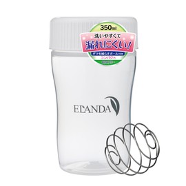 ELANDA SHAKER BOTTLE PROTEIN SHAKER BPA FREE WHITE SIMPLE 350ml WITH BLenderball