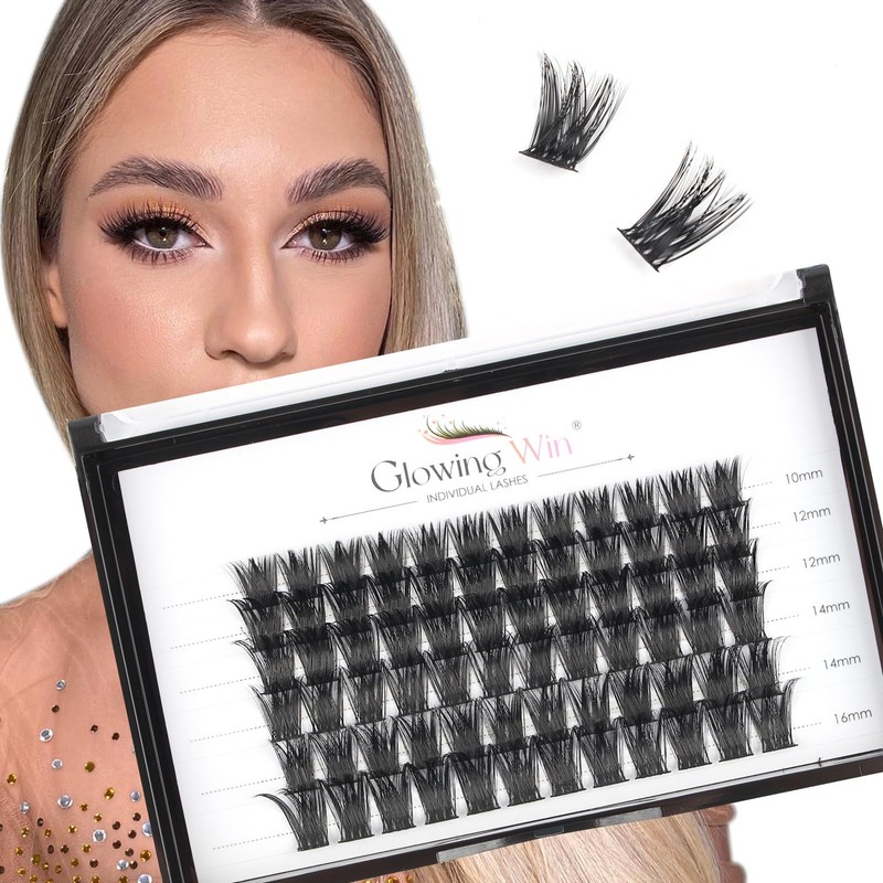 Glowingwin Individual Lashes Cluster Lashes Natural Look 10-16mm Mixed 72