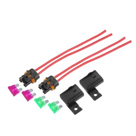 INFINAUTO 2 Set Inline Fuse Holder Waterproof Blade Style ATO/ATC Holder 40A 12A Gauge Wiring Harness with Cover for Automotive Marine Stylish Design