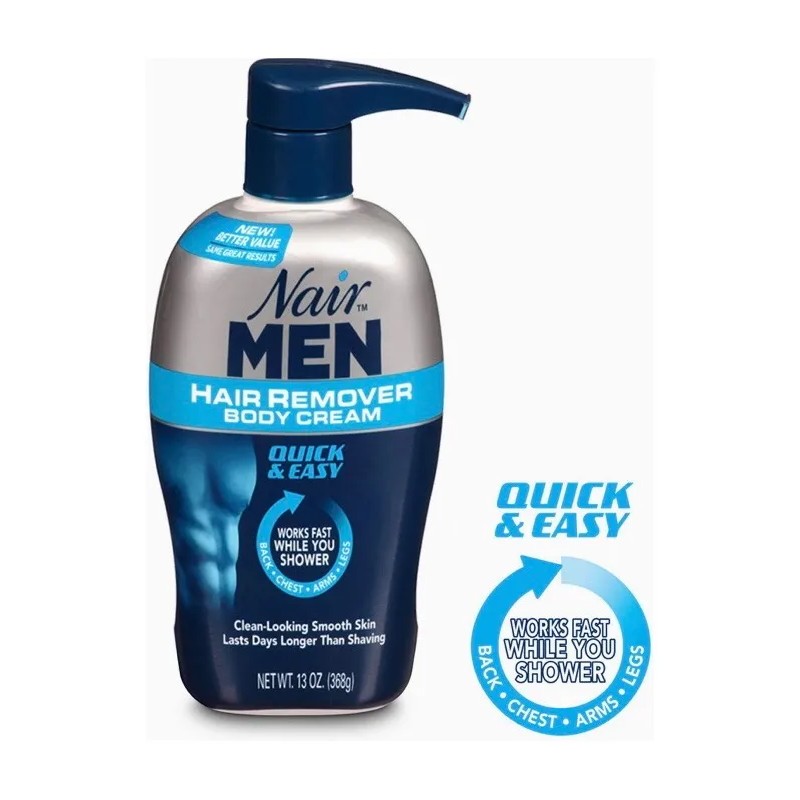 Crema Depiladora Nair Men Cuerpo Vello Masculino 368g 13oz