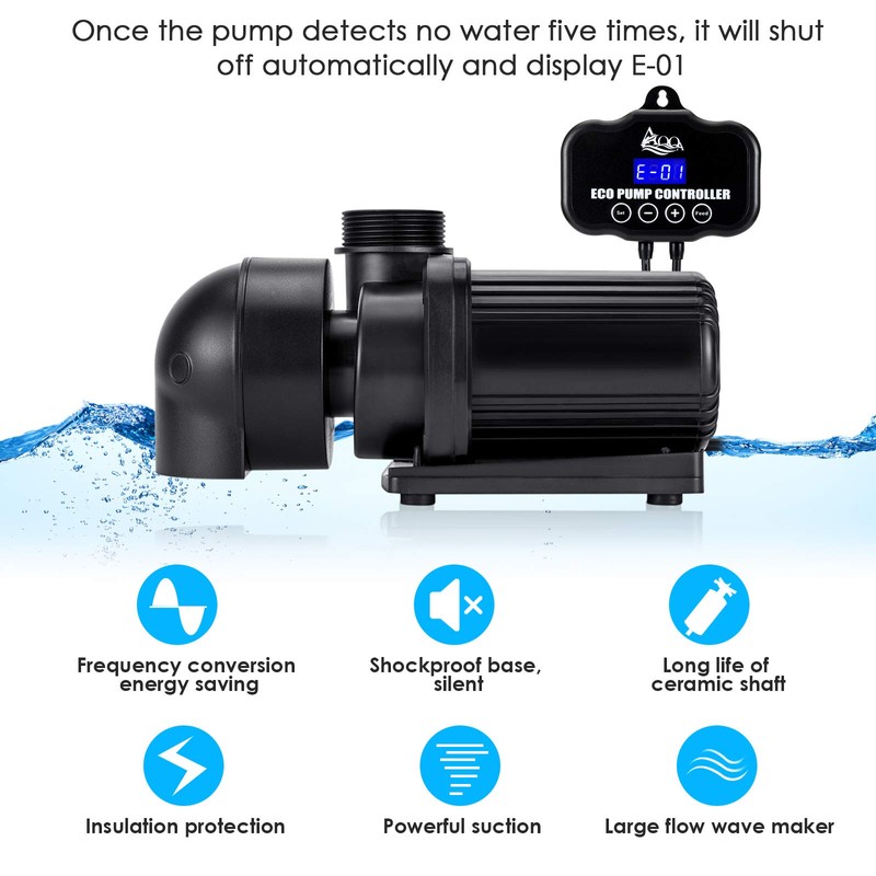 AQQA Controllable Aquarium Water Pump,85W 3200GPH Circulation Make Wave/Feed Mode/20