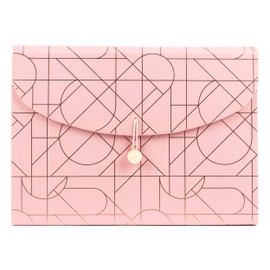 U Brands Modern Pretty Fashion Expandable File Folder, Letter Size, 13 Pockets, Pink