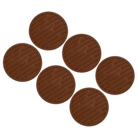 uxcell Drink Coasters, 6pcs - Silicone Coasters for Drinks, Round Anti-Slip Heat Resistant Coasters, for Bar Club Office Coffee Table (Brown)