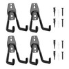4 PCS Garage Hooks, Ladder Hooks Hanger, Double Hooks Heavy