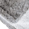 Hodge and Hodge Grey Faux Fur Blanket White Sherpa Fleece