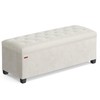 SONGMICS Velvet Storage Ottoman Bench, Foot Rest with Legs, 15.7