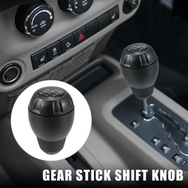 X AUTOHAUX Car Manual Gear Stick Shift Knob 6 Gear for Jeep Wrangler JK 3.8L 2007-2010 Shift Head 68085312AB Black