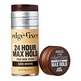 Red by Kiss Hair Wax Stick 24HR Max Hold Edge Fixer Edge Control Pomade Non-Sticky, Non-Oily Flake Free Hair Styling Wax 2.7 oz. (Dark Brown)
