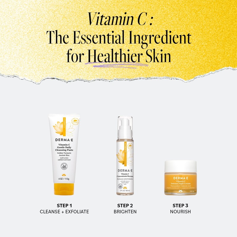 Derma E Vitamin C Gentle Daily Cleansing Paste, 4.0 Oz,