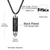 Richsteel Black Bullet Urn for Ashes Cremation Necklace Mens Womens