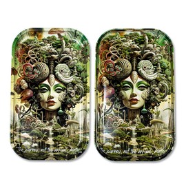 Metal Trays Large Cute Decorative Tray Ideal for Home Storage or on The Go,for Home Decor, Coffee Table, Tea, Snacks, Gifts - 11" x 7" (Yellow)