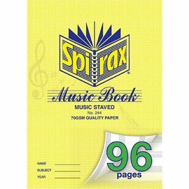 SPIRAX Ruled 243 A4 Music Book, 96 Pages, (55244)
