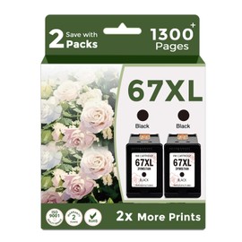 OILLIKE 67XL Black Ink Cartridge Replacement for HP67 HP67XL(Black,2-Pack) Use with DeskJet 1255 2700 4100 Series 4155 2700e 4155e 2755e Envy 6000 6400 4100 Series 6055e 6455e Printer