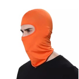 Unbranded 3 Hole Thin Full Face Mask Balaclava Ski Mask Outdoor Tactical Hat for Men Women - 1 Hole Orange