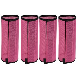 4Pcs Horse Fly Boots Breathable Comfortable Tear Resistant Fine Mesh Protective Horse Fly Leggings Leg Guards Rose Red