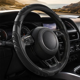 3Pcs Steering Wheel Cover for Dodge Ram 1500 2500 3500, 14.5-16 Inch