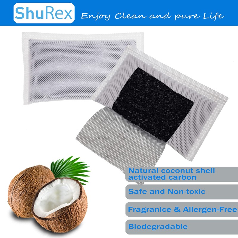Shurex Trash Can Deodorizer Kit Stick-On Activated Carbon Odor Eliminator
