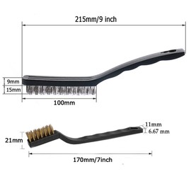 Sayago 6 Piece Wire Brush Set Wire Brush Stainless Steel Metal Brush Small Wire Brush with Plastic Handles Cleaning Wire Brush for Cleaning Sweat Dirt Slag Rust (6 Pieces Wire Brush Set)